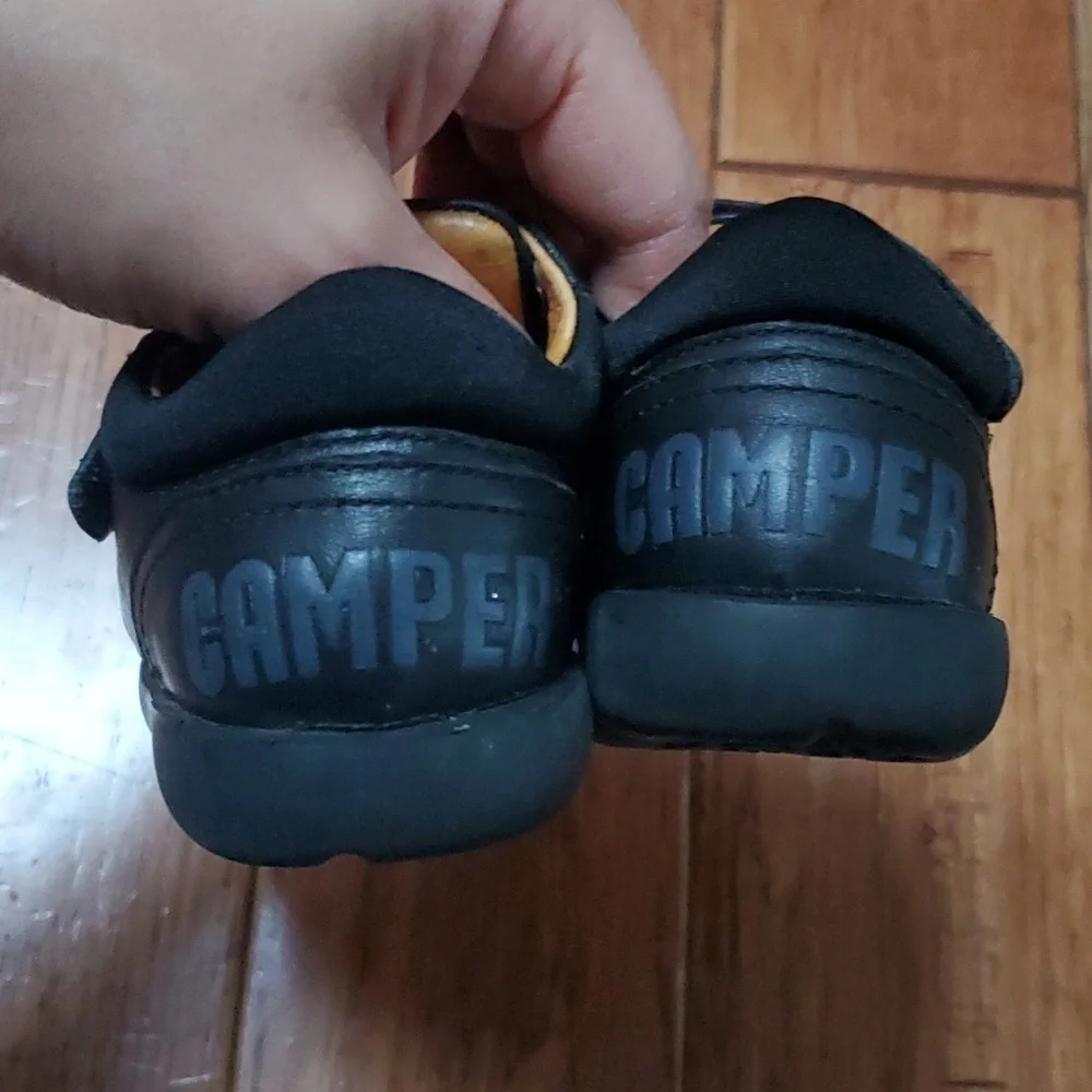 Camper black kids dress shoes